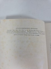 Applied Descriptive Geometry / Problem, 4th Edition by Frank M. Warner (1954 HC)