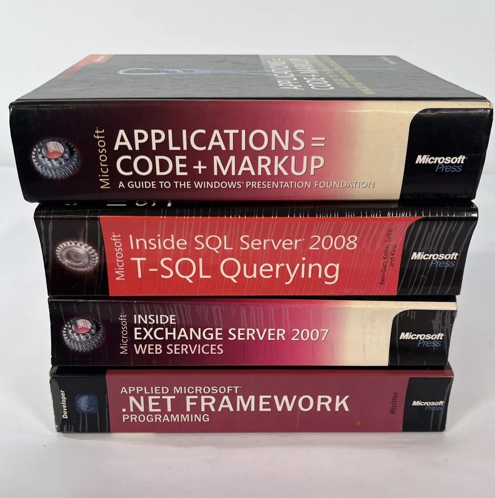 Microsoft Press Book Bundle x4 SQL Server .NET WPF Exchange Server 2007 & More