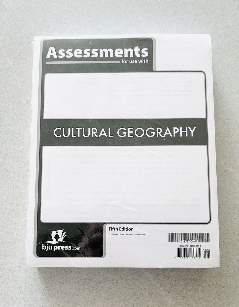 BJU Cultural Geography Fifth Edition Assessments NEW