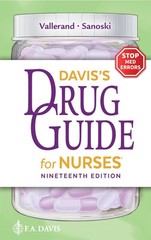 Davis’s Drug Guide for Nurses 19th Ed by April Hazard Vallerand With Access Code